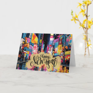 Carte Bonne année, illustration de NYC,