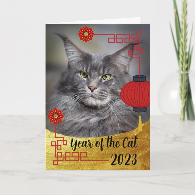 Carte Bonne année lunaire du chat Vietnamien (Devant)