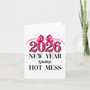Carte Bonne année, même fouillis chaud 2026 Nouvel An Co