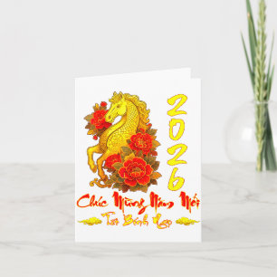 Carte Bonne année Têt Binh Ngo année vietnamienne Cheval