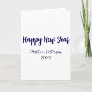 Carte Bonne année violet noir nom année simple 