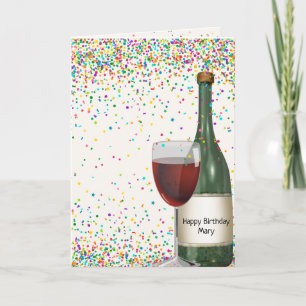 Carte Bonne bouteille de vin d'anniversaire