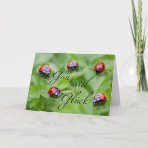 Carte Bonne chance - avec beaucoup de coccinelles !