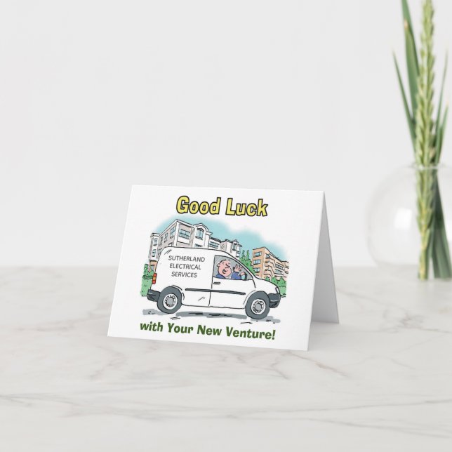 Carte Bonne chance avec la nouvelle entreprise (Devant)