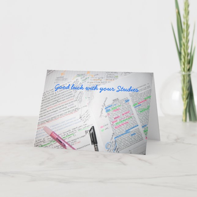 Carte Bonne chance avec vos études (Devant)