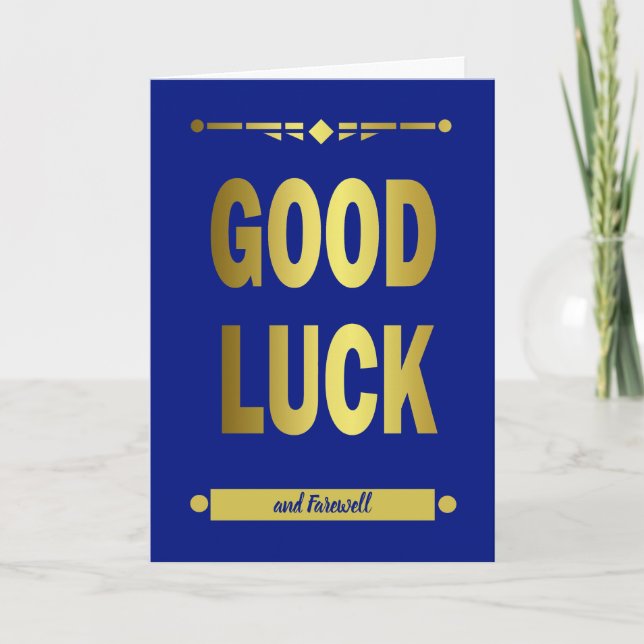 Carte Bonne chance Blue Gold Typocard (Devant)