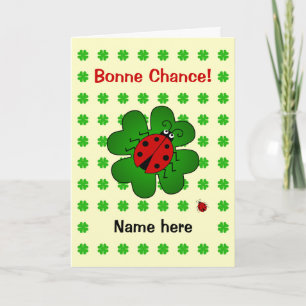 Carte Bonne chance bonne chance ajouter nom ladybird