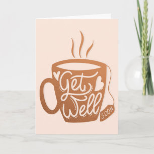 Carte Bonne chance Coupe de café bientôt avec la typogra