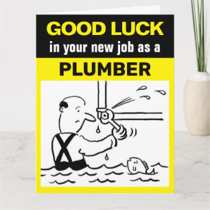 Carte Bonne chance dans votre nouvel emploi de plombier