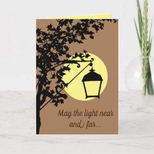 Carte Bonne chance et encouragement, Lampe Vintage et Lu