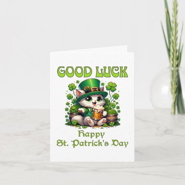Carte Bonne chance Happy Jour de la Saint Patrick mignon (Devant)
