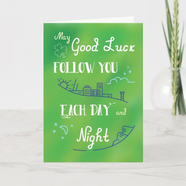 Carte Bonne chance jour et nuit Saint-Patrick (Devant)