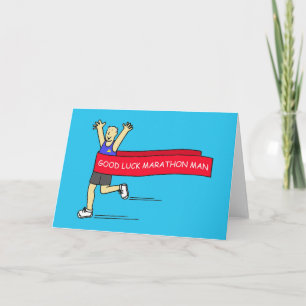 Carte Bonne chance Marathon Homme Humour de dessin