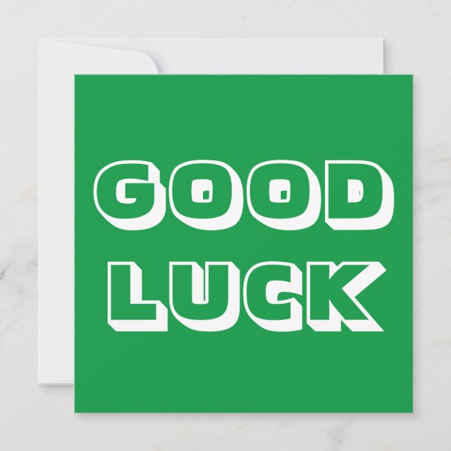 Carte Bonne chance, vert blanc (Devant)
