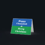 Carte Bonne Chanukah et joyeux Noël<br><div class="desc">Devant: Joyeux Chanoukah ! Joyeux Noël !Intérieur: Fêtons-nous !</div>