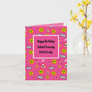Carte Bonne école d'anniversaire Lollipop Lady