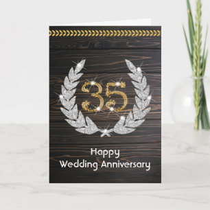 Carte Bonne émeraude 35e anniversaire de Mariage