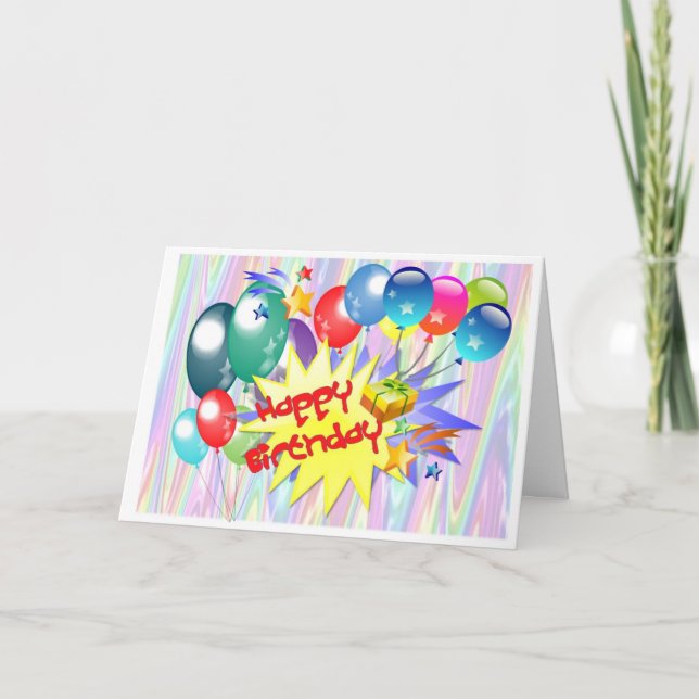 Carte Bonne explosion d'anniversaire (Devant)