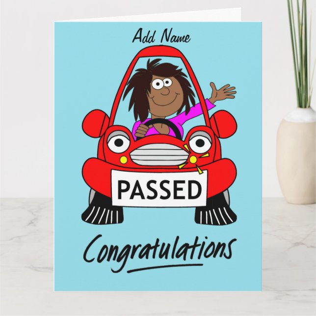 Carte Bonne Femme vient de passer le test de conduite (Devant)