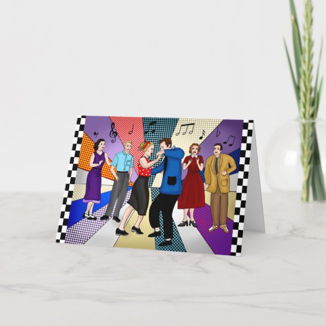 Carte Bonne fête d'anniversaire Chérie Rétro Nostalgic a (Devant)