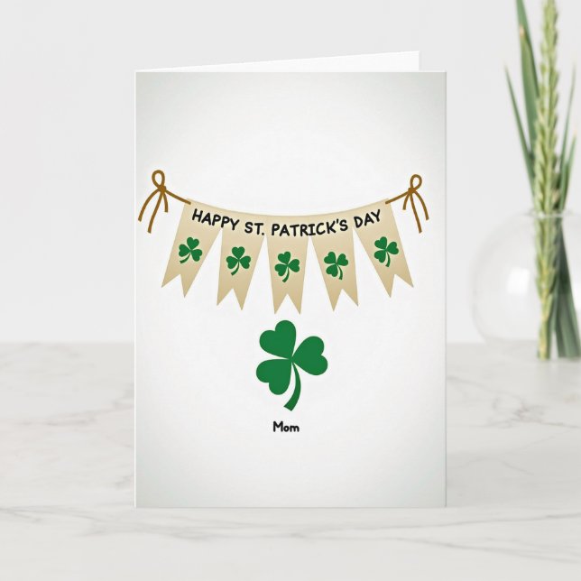 Carte Bonne Fête de la Saint-Patrick Maman (Devant)