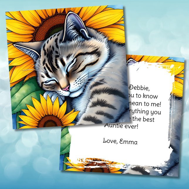 Carte Bonne fête de la tante | Note sur le montant (Créateur téléchargé)