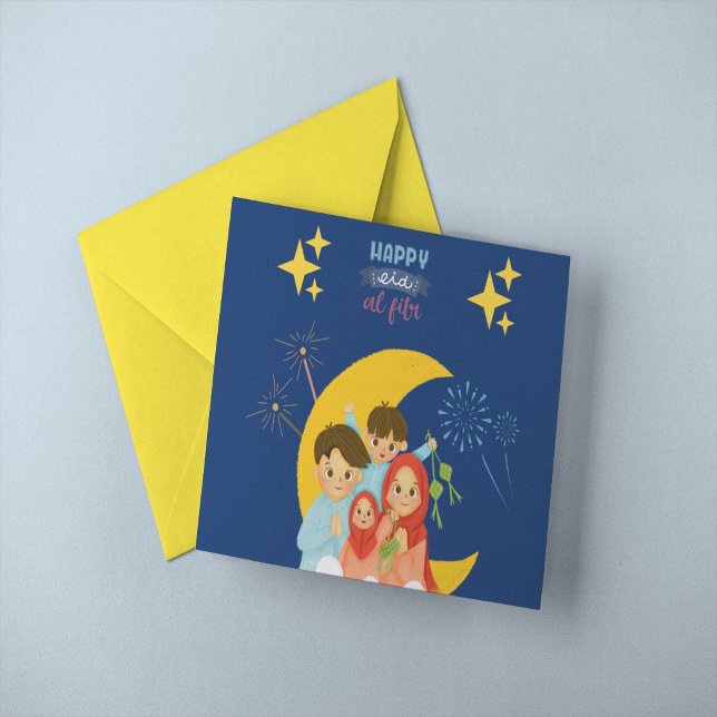 Carte Bonne fête de l'Aïd Al Fitr avec Ketupat (Créateur téléchargé)