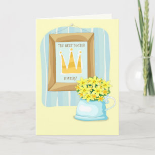 Carte Bonne fête des médecins. Fleurs de printemps