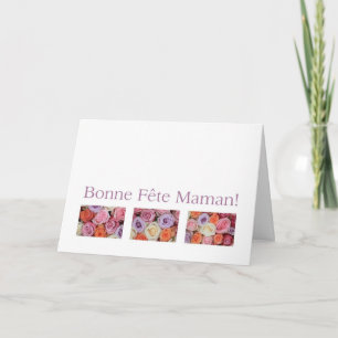 Carte Bonne fête des mères en français, rose pastel méla