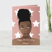 Bonne fête des mères ! Femme noire, Étoiles blanch