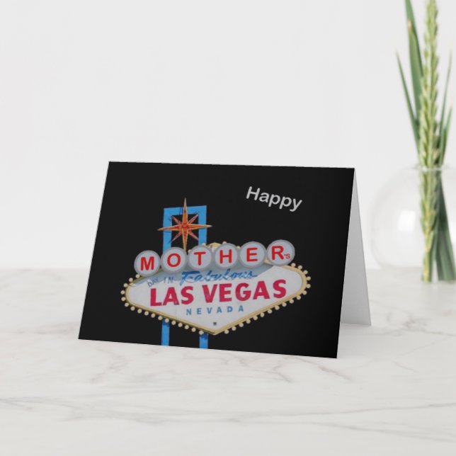 Carte Bonne fête des mères, Las Vegas Card, message secr (Devant)