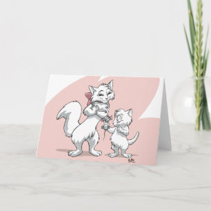 Carte Bonne fête des mères ! ! Maman chat et chaton