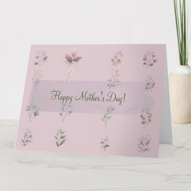 CARTE BONNE FÊTE DES MÈRES (MAUVE CLAIR) (Devant)