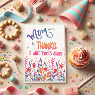 Carte Bonne fête des mères Merci Fleur sauvage Amusants