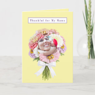Carte Bonne fête des mères Merci pour maman Floral