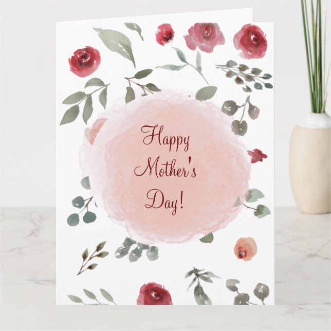 CARTE BONNE FÊTE DES MÈRES (ROSES) (Devant)