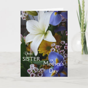 Carte Bonne fête des mères-Soeur-Plutôt Floral