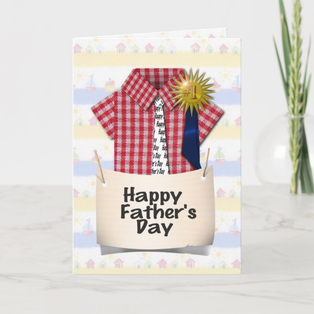 Carte Bonne Fête des pères à mon papa #1 (Devant)