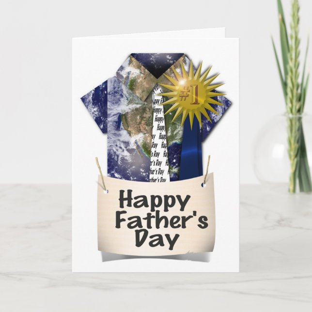 Carte Bonne Fête des pères à mon papa #1 (Devant)