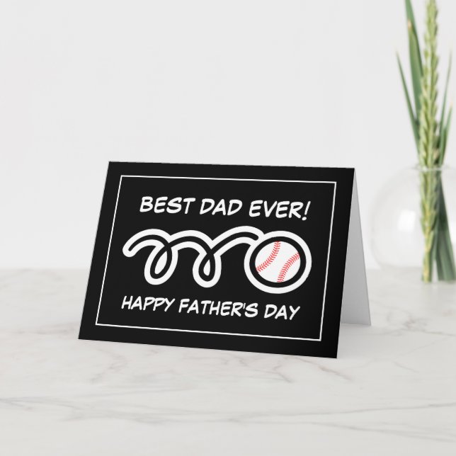 Carte Bonne Fête des Pères avec design baseball (Devant)