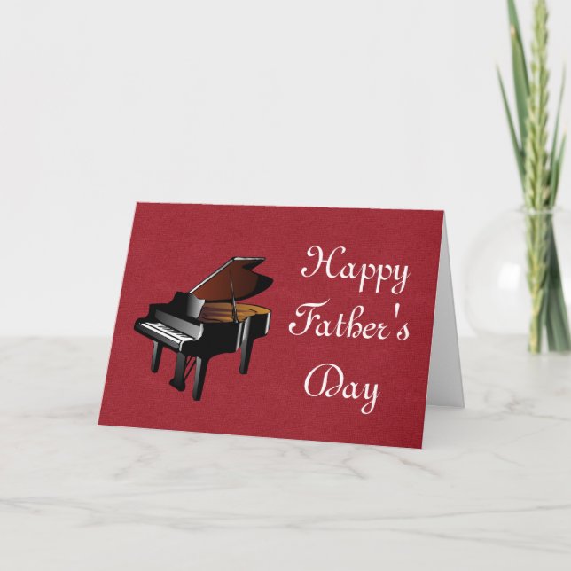 Carte Bonne Fête des pères avec piano Papa Pianiste (Devant)