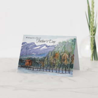 Carte Bonne Fête des pères Bénédiction Lac des montagnes