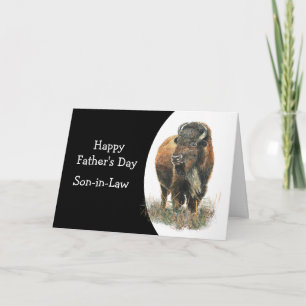 Carte Bonne Fête des pères Bison de Buffalo Bison