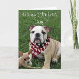 Carte Bonne Fête des pères Bulldog Greeting Card