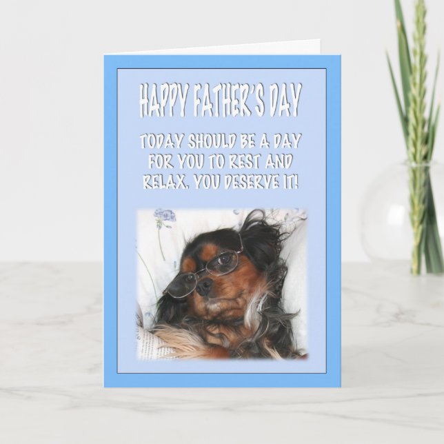 Carte Bonne Fête des pères Cavalier King Charles Spaniel (Devant)