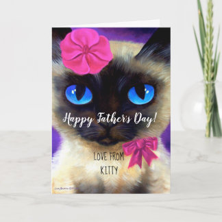 Carte Bonne Fête des pères Chat Papa Peinture Whimsical