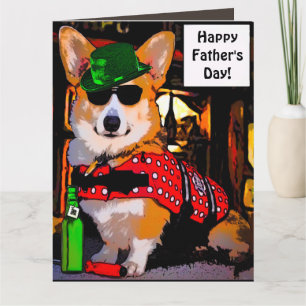 Carte Bonne Fête des pères Corgi