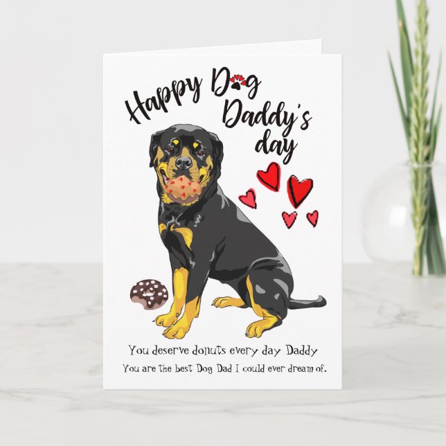 Carte Bonne Fête des pères de votre Loving Rottweiler (Devant)