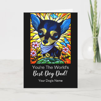 Carte Bonne Fête des pères du meilleur chien noir Chihua