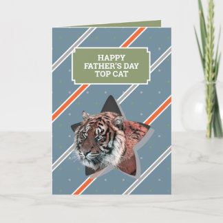 Carte Bonne Fête des pères Papa Funny Cool Tiger Card